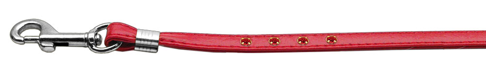 Color Crystal Leash Red w/ Red Stones Silver Hardware